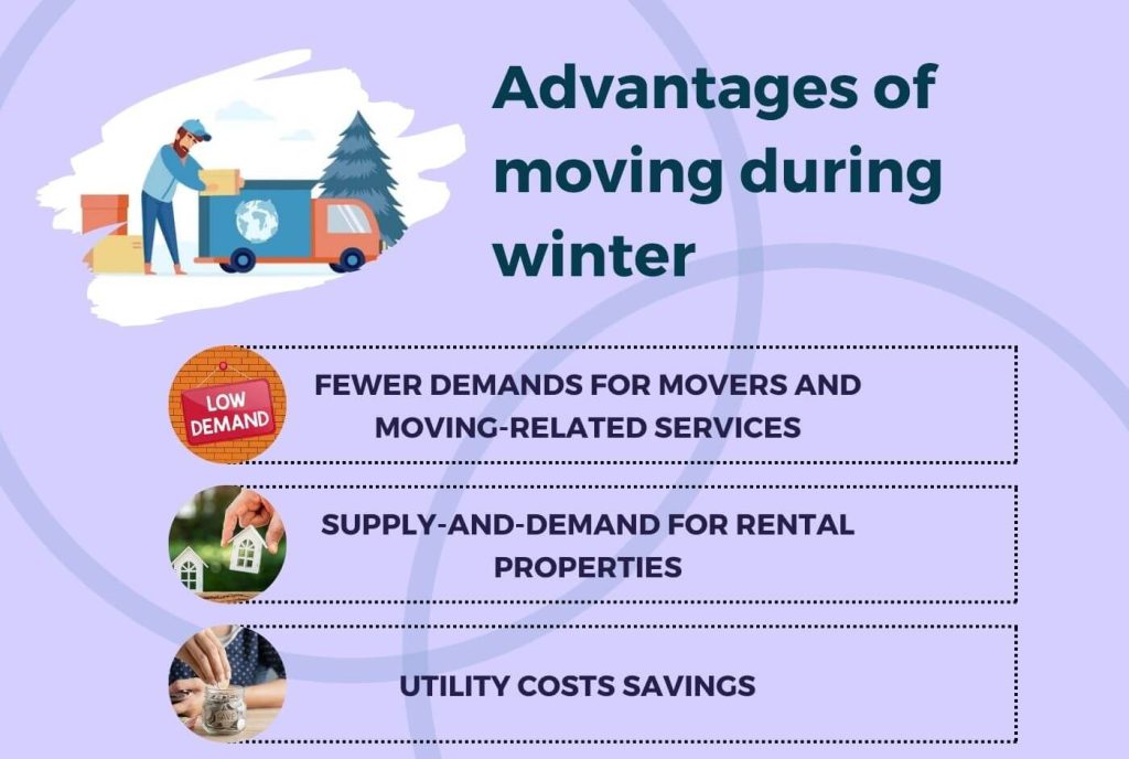 three significant advantages of moving in the winter season are mentioned with examples