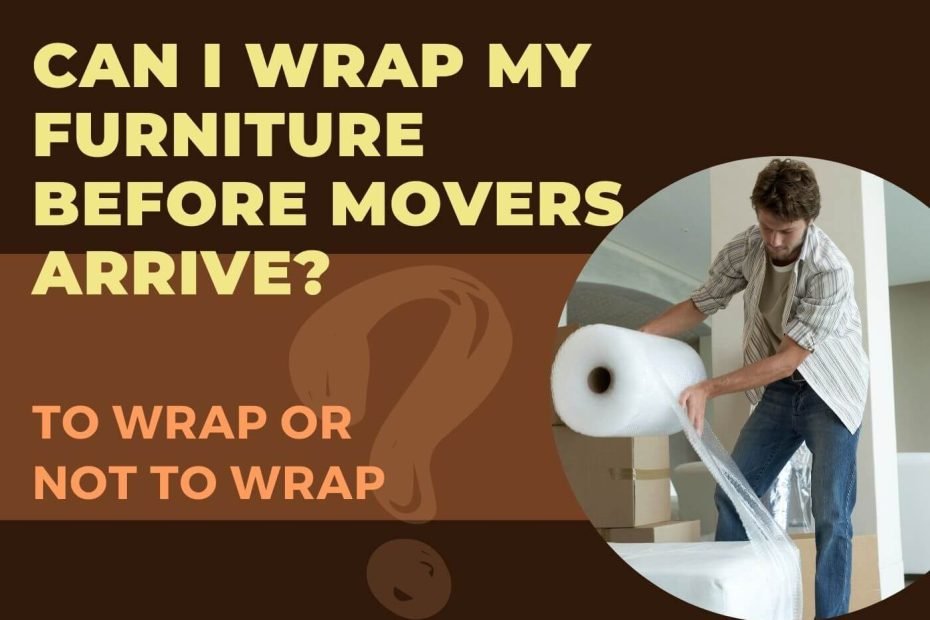 A person wrapping own furniture