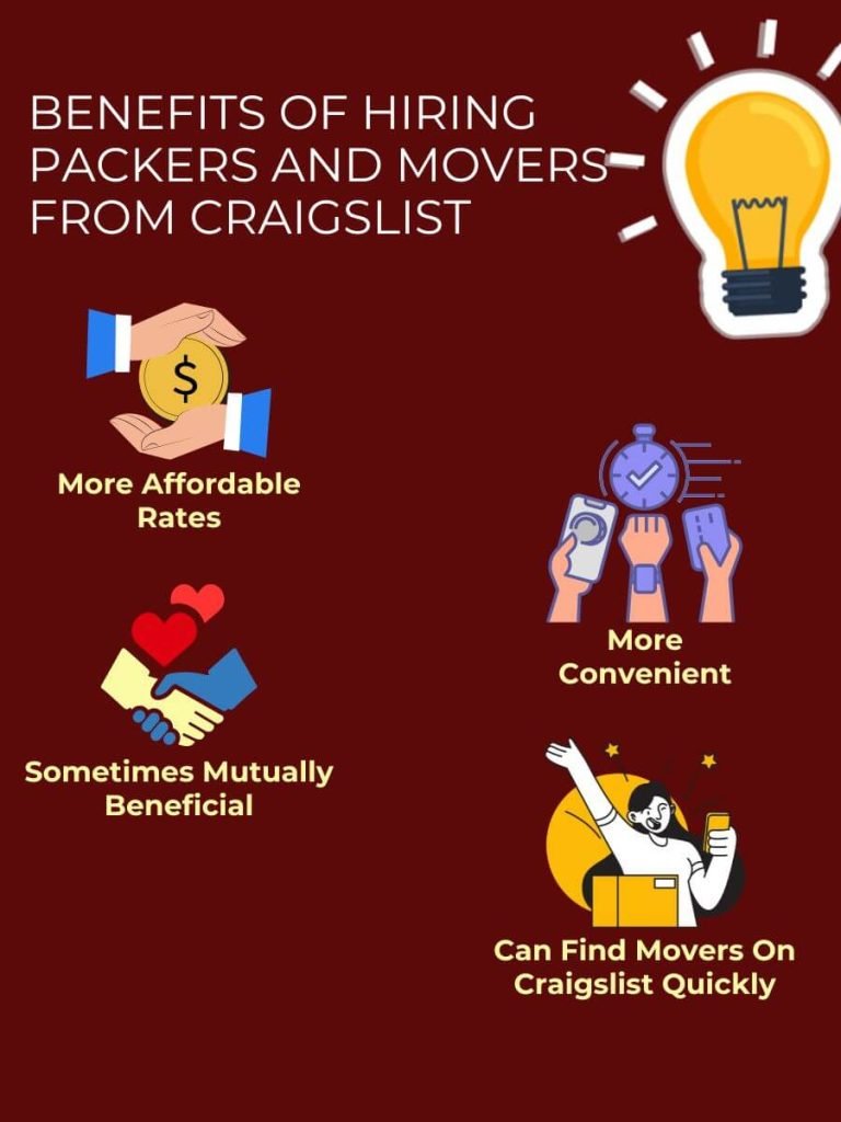 some benefits of hiring craigslist movers are portrayed here