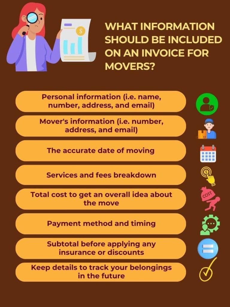 Information tips to be Included in Invoice for Movers
