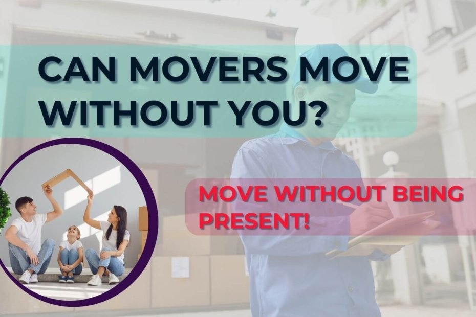 A mover alone in the background with some family people moving