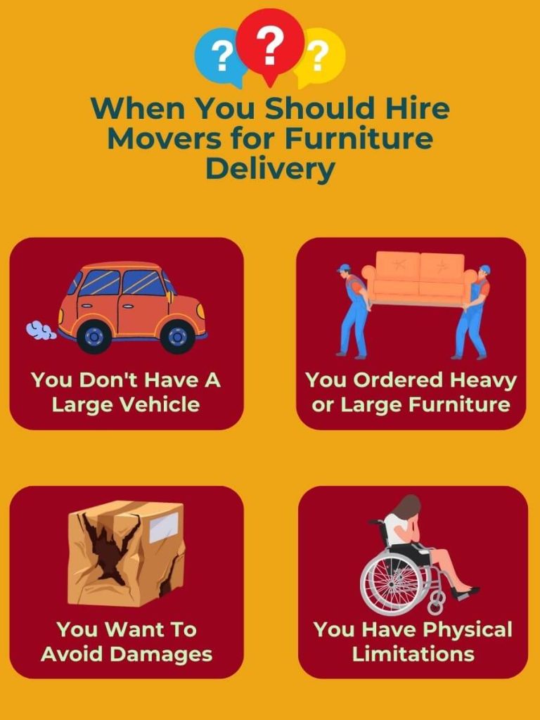 situations illustrated when you should hire movers for furniture delivery 