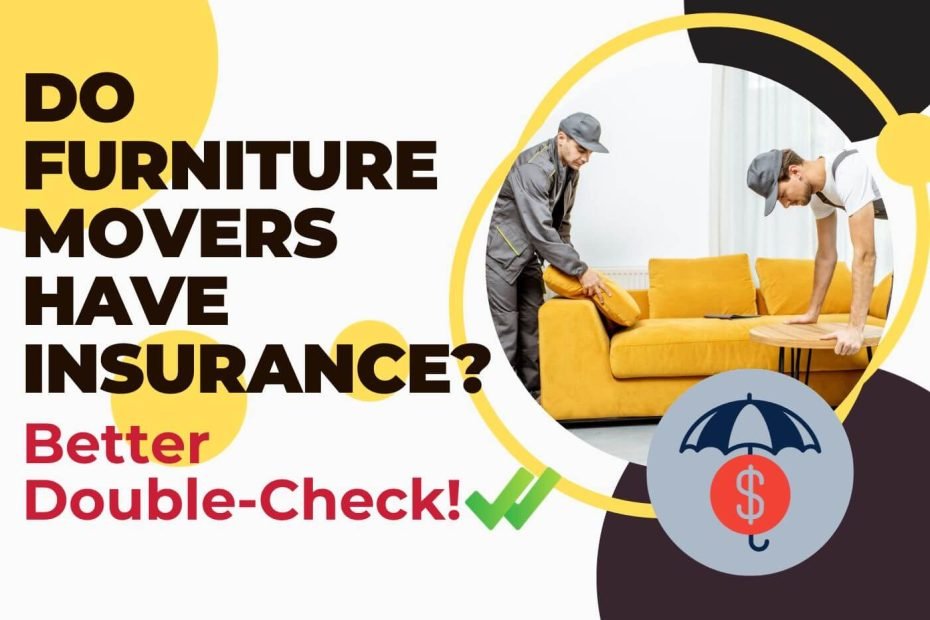two furniture movers with an insurance logo