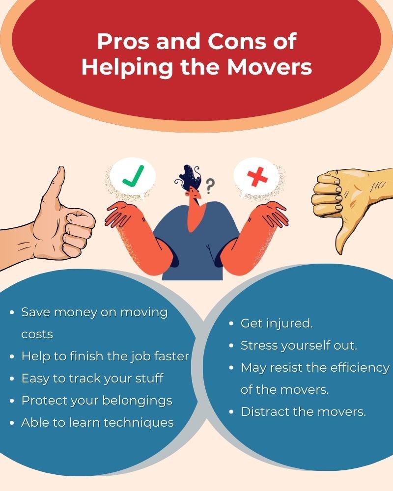 some pros and cons of helping movers are illustrated