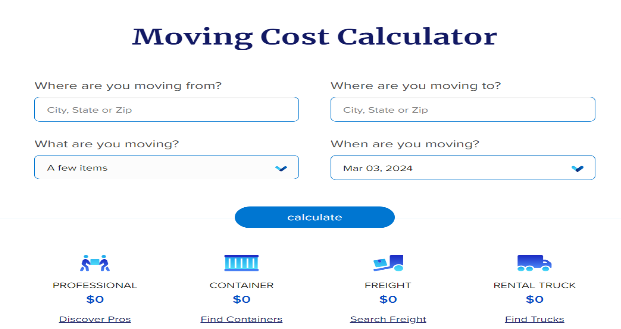 Short Distance Moving Cost in the US